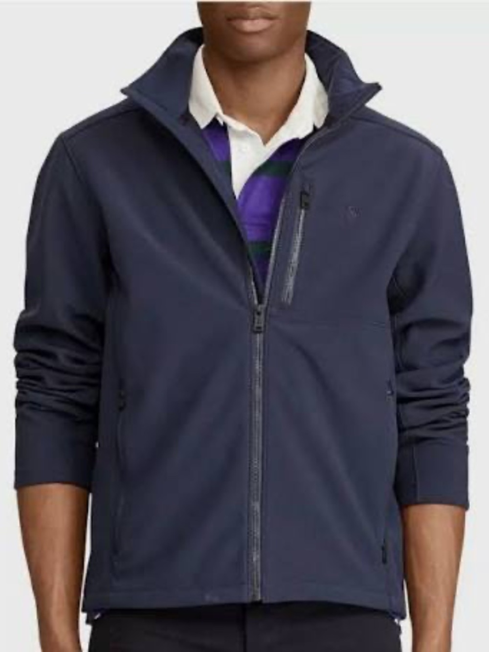 Polo Ralph Lauren Softshell Mock Neck Performance Jacket - Aviatr Navy - L -NWT